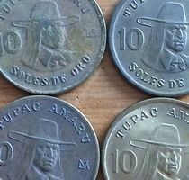 4 Peru Münzen 10 Soles de Oro