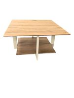 Salontisch Couchtisch BARI Wildeiche massiv weiss 75 x 75 cm