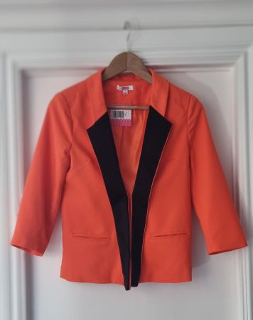 NEU SES Orange Schwartz Damen Blazer/Jacke Gr. 8/36