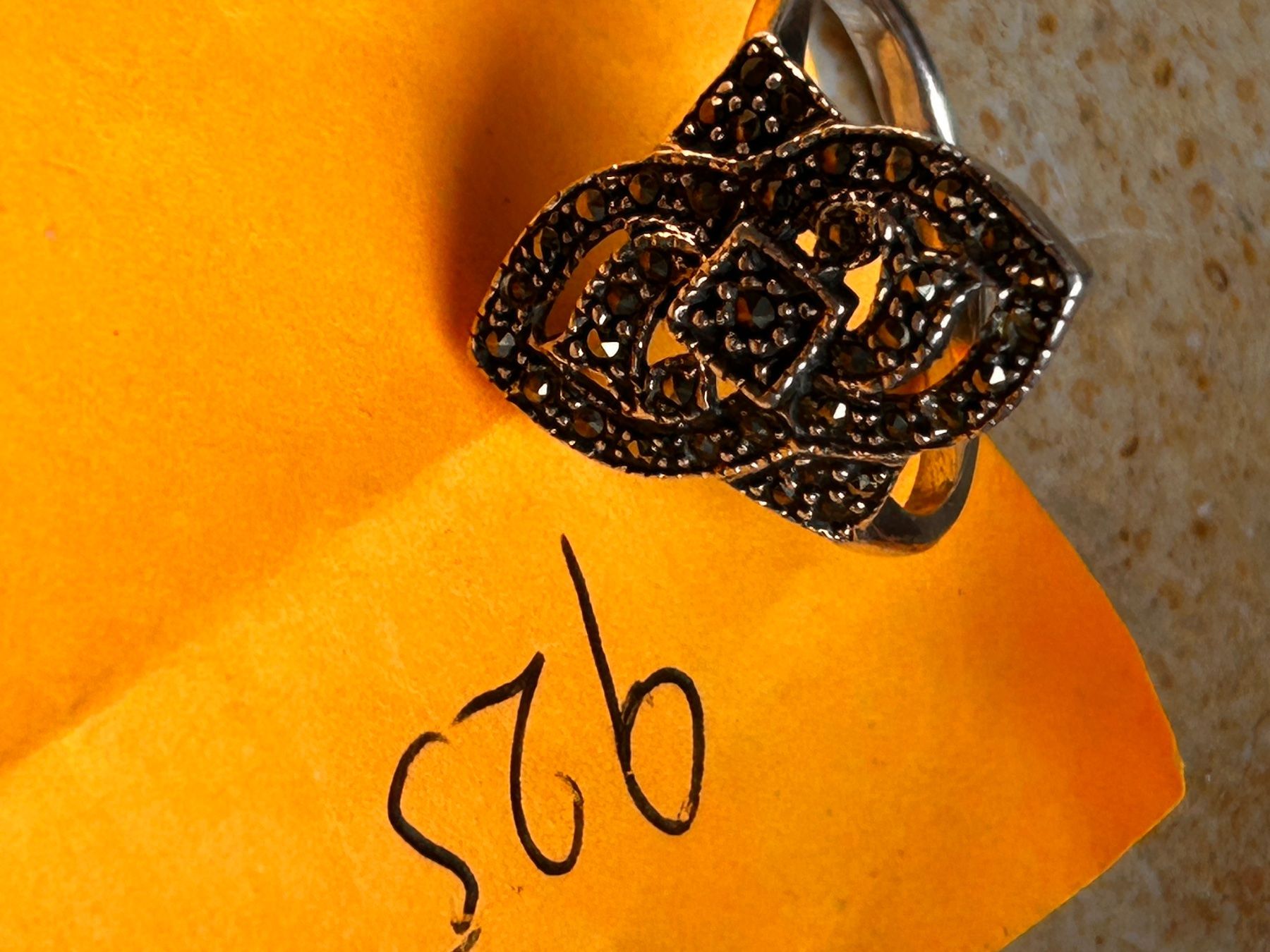 Anelli: Vintage Silberschmuck: Markasit Ring (Grösse 54.5) – Usato da Dittingen venduto da Bellevista 3