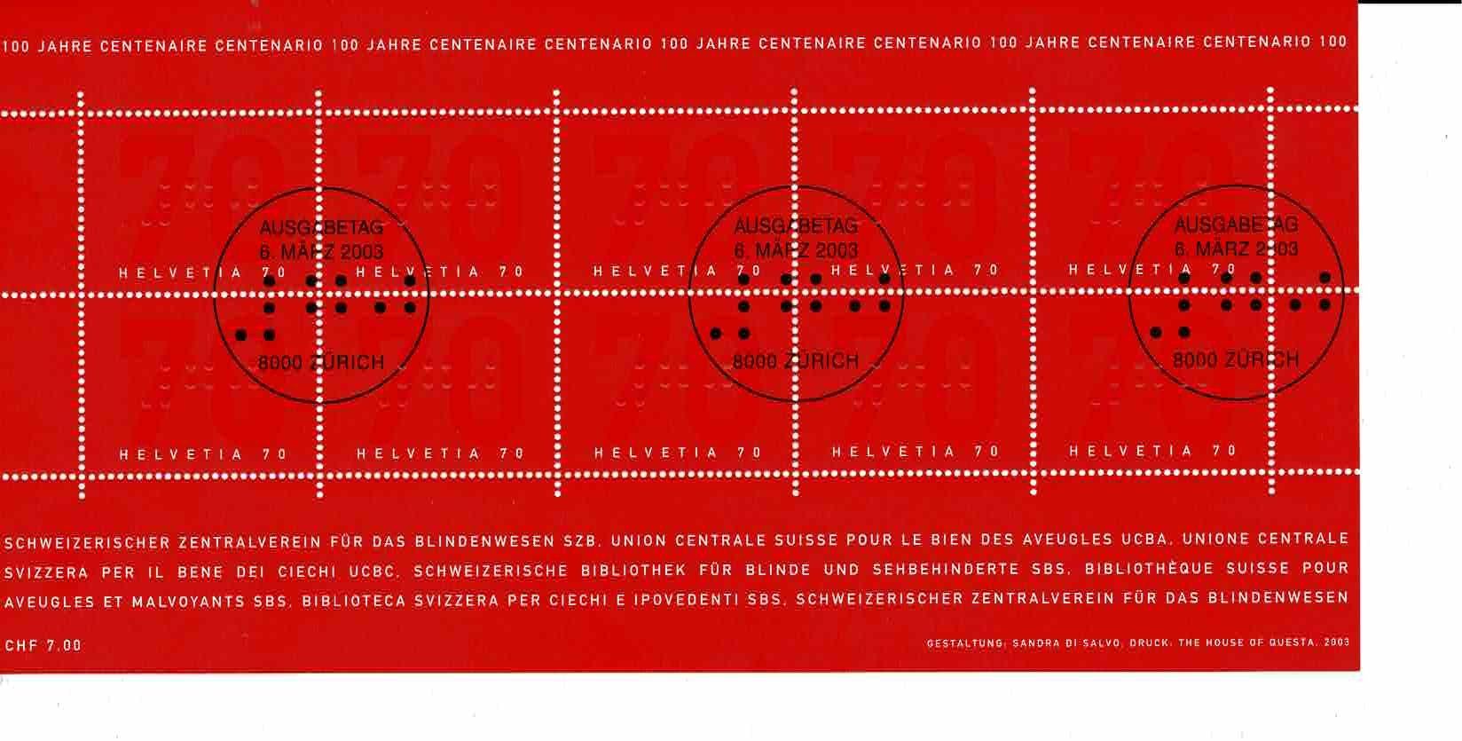 Tutti i francobolli: Blindenwesen  1 KB – Usato da Lausanne venduto da Whorvath