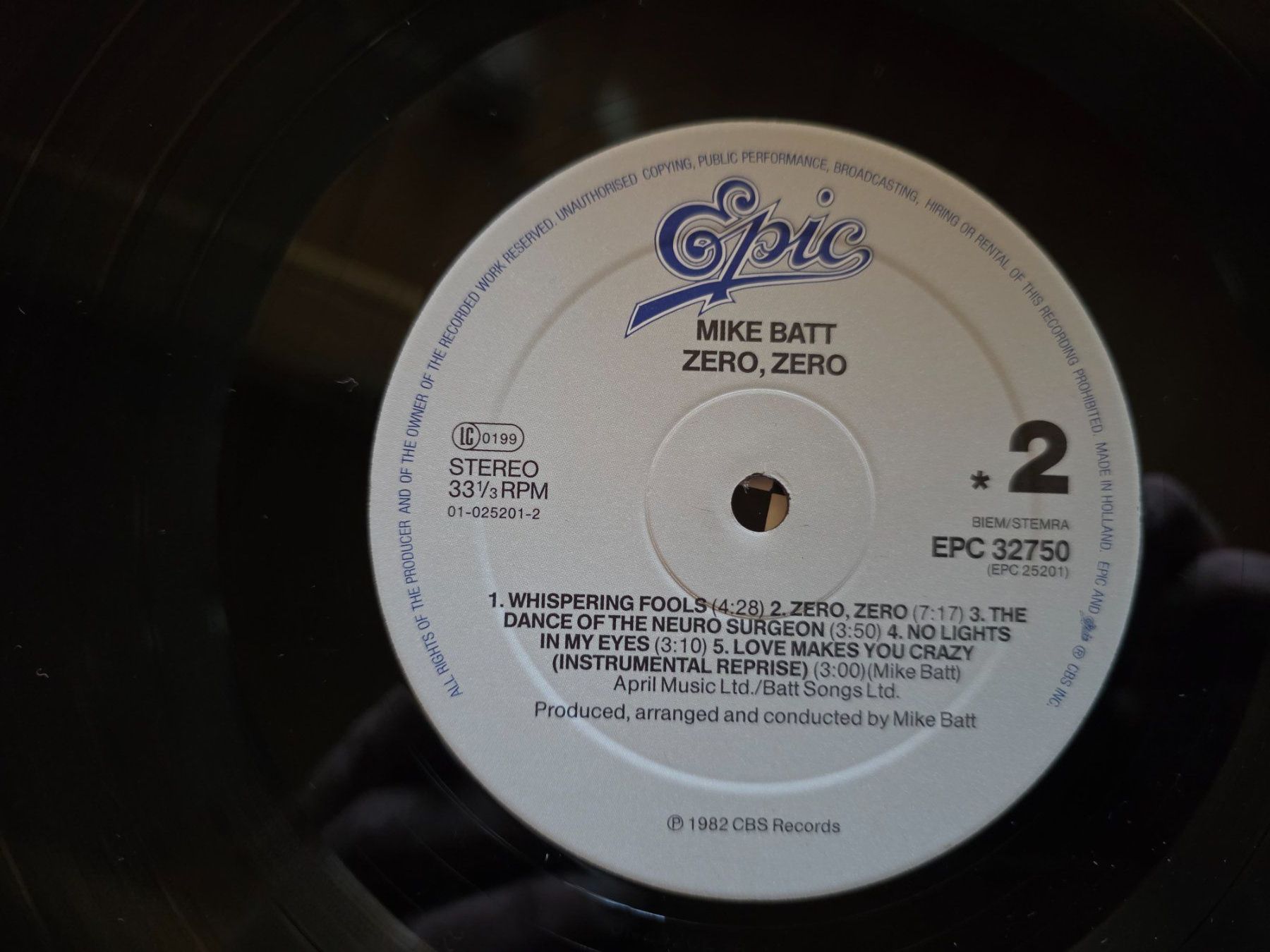 Dischi in vinile: Vinyl LP: Mike Batt - Zero, Zero - 1982 - EPC 32750 – Usato da Walterswil BE venduto da Lonitti 6
