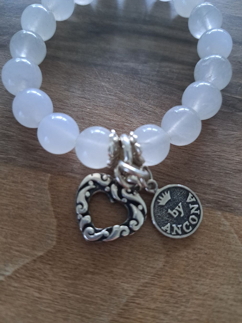 Bracciali & Braccialetti: Milchquarz Armband mit Silber Anhänger – Nuovo (secondo la descrizione) da Lachen SZ venduto da Ruki01 2