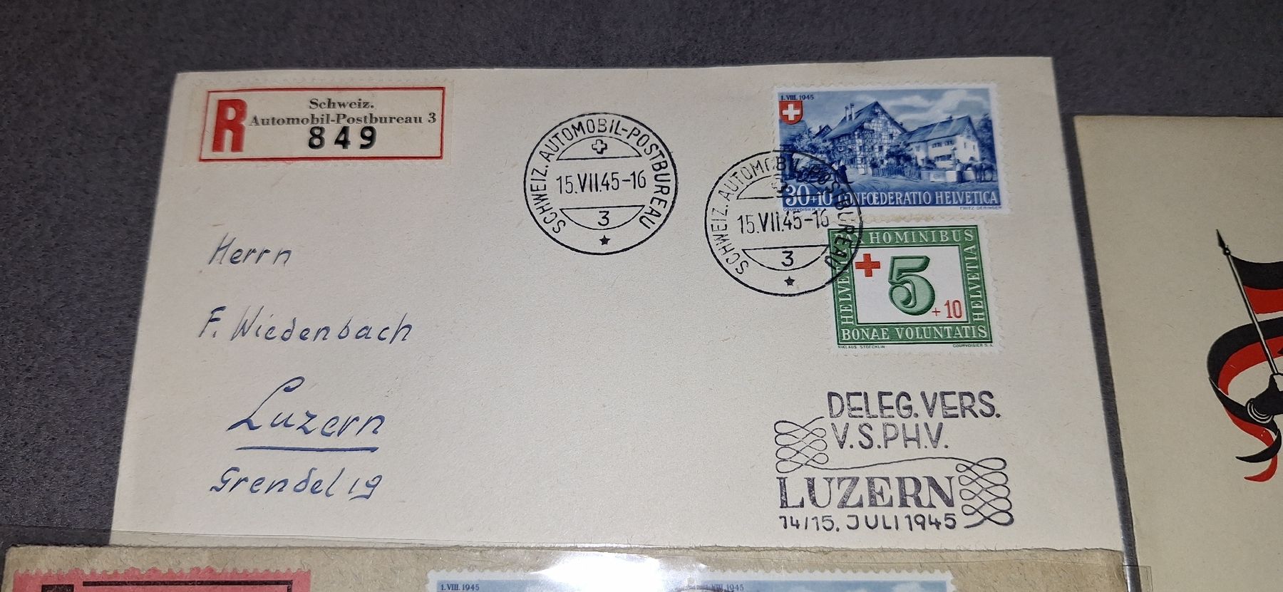 Tutti i francobolli: 7 div. Pro Patria Briefe  – Usato da Balgach venduto da SIMEON27 6
