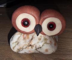 Eule Figur ist ein Naturstein Handgemacht ist einzigartig