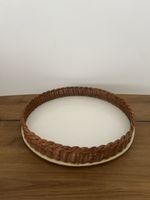 Rundes Rattantablett, Retro, Vintage