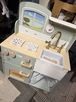 Kinder Spielküche Holz Toylino grau gebrauchter Zustand