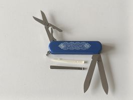 Superbe Couteau suisse Wenger, bleu décoré dentelle Rare !