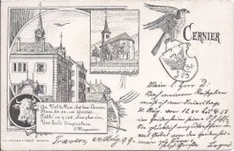 CERNIER, carte Oscar Huguenin