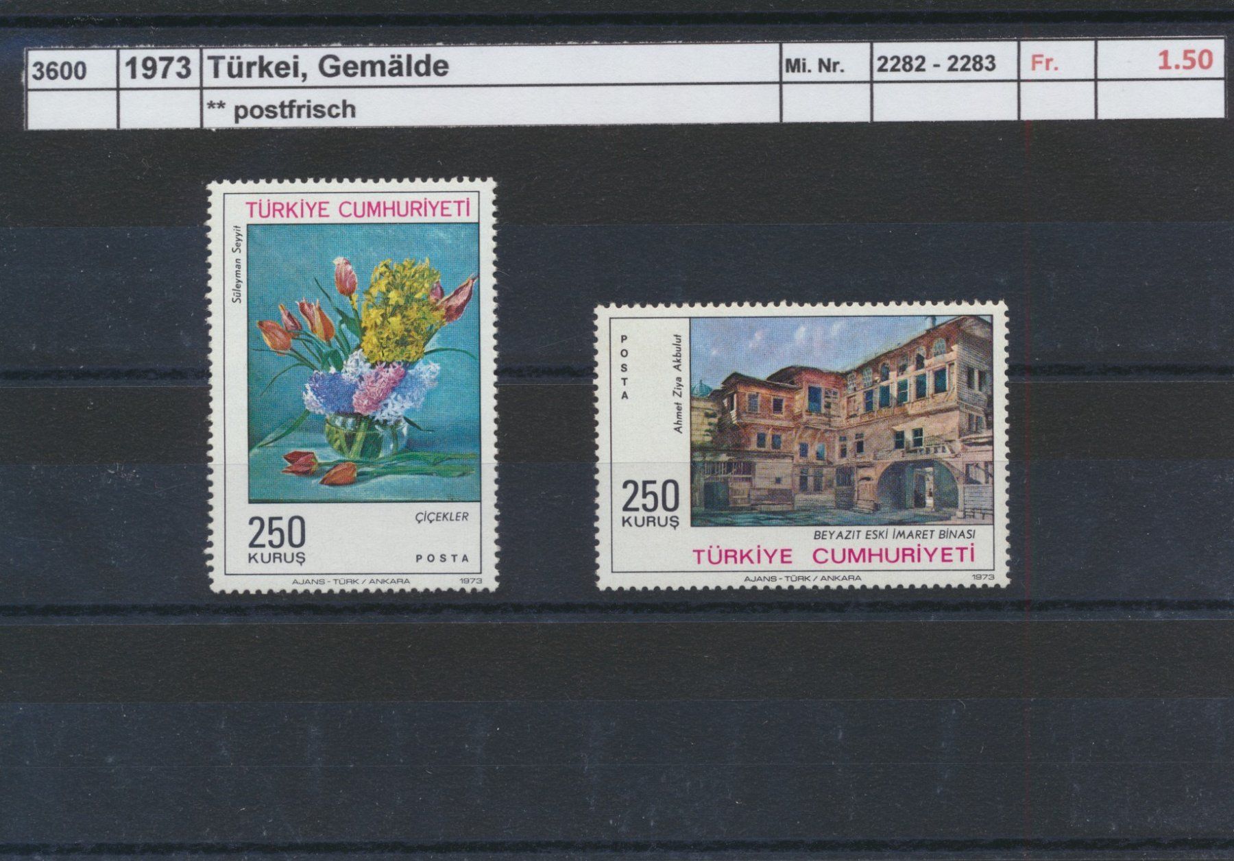 Tutti i francobolli: 1973 Türkei, "Gemälde", ** postfrisch – Nuovo (secondo la descrizione) da Winterthur venduto da Zupogeru