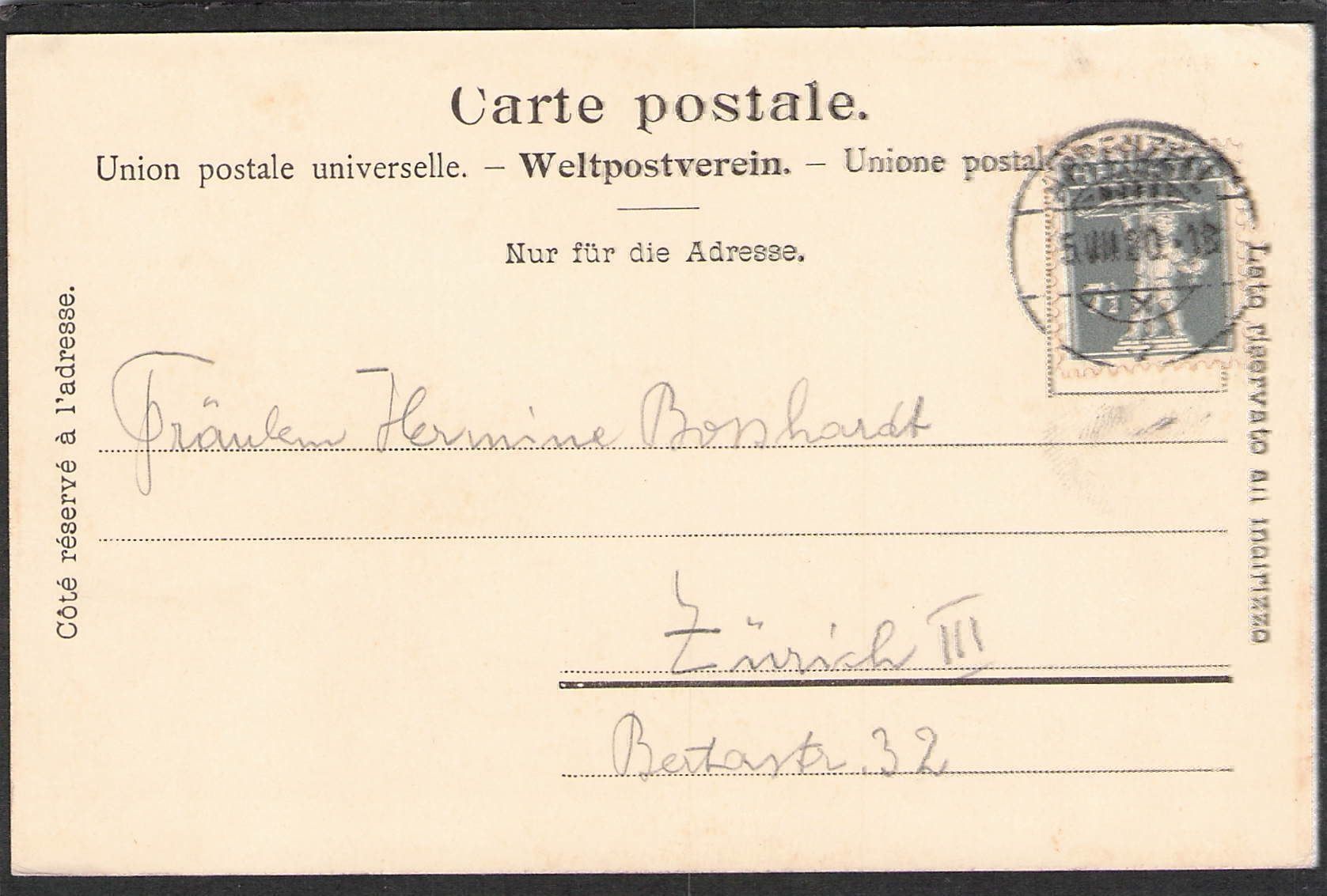 Cartoline postali: AK Appenzell,Das Schloss 1920 – Usato da Reichenburg venduto da ibiza18 1