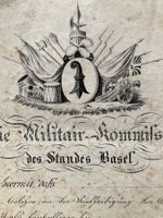 🌟Militärisches Dokument Vorlage Militär Armee Basel 1831🌟