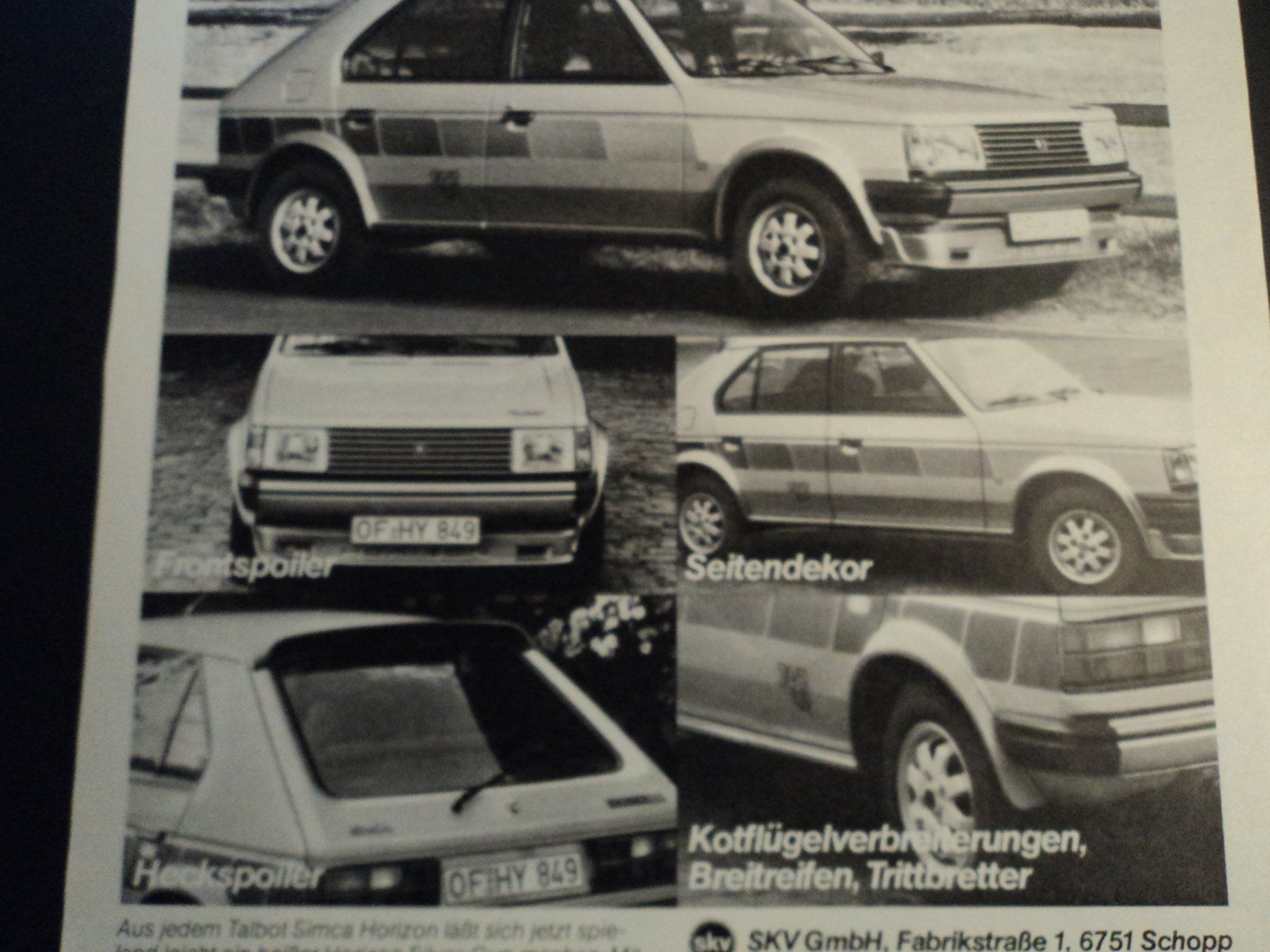 Talbot Documenti: Prospekt Werbung Talbot Horizon Silver Cup 1980 – Usato da Schwarzenburg venduto da modelCARama