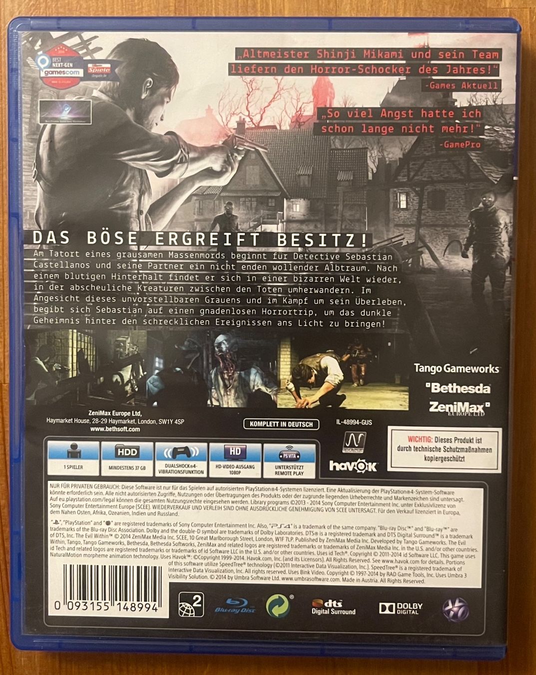 Giochi: The Evil Within Spiel für PS4 – Usato da Gümligen venduto da VIN-TAGE-ZONE 1