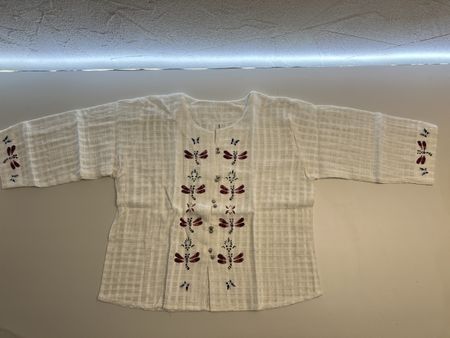 Bluse Damen Weiss mit Libellenmuster Grösse S Neu