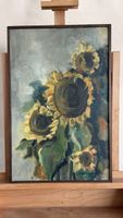 Ölgemälde E. Abderhalden Sonnenblumen 1970 gerahmt