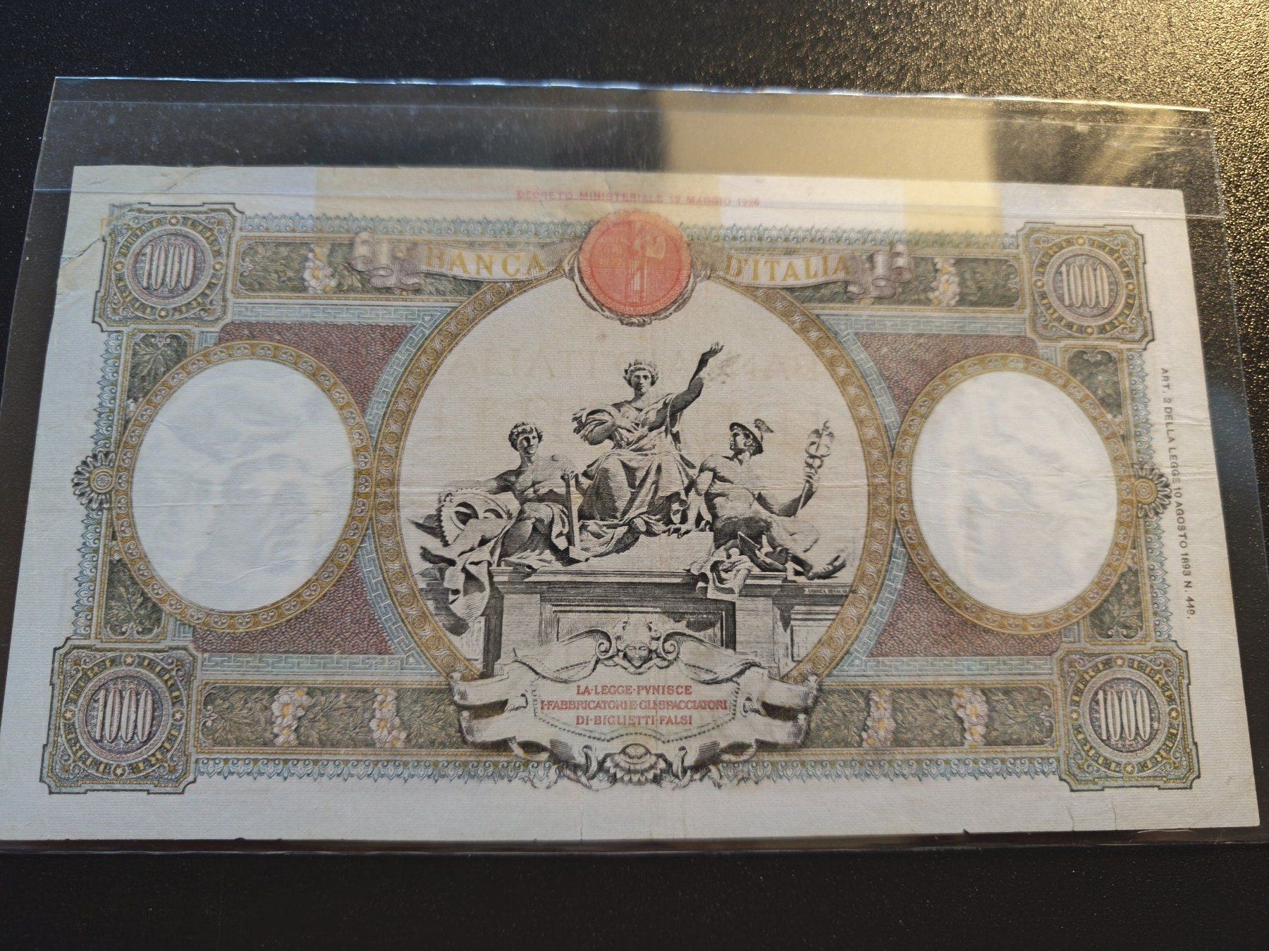 Banconote: Italia Banknote - 1000 Lire – Usato da Mendrisio venduto da Dee-11 1