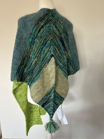 Dreiecktuch - Merino - Mohair - Seide - handgestrickt