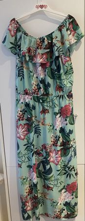 Edles Body Flirt Maxikleid Blumenmuster , Mintgrün Gr. 42