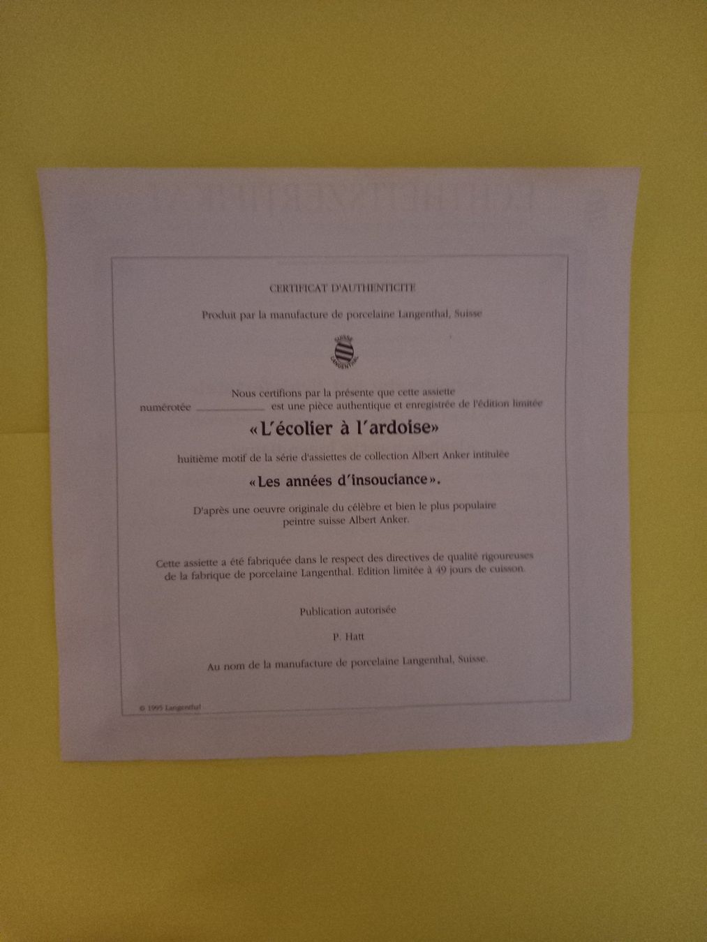 Documents: Albert Anker Echtheitszertifikat – D'occasion à Roggwil BE par Ruefi222 1