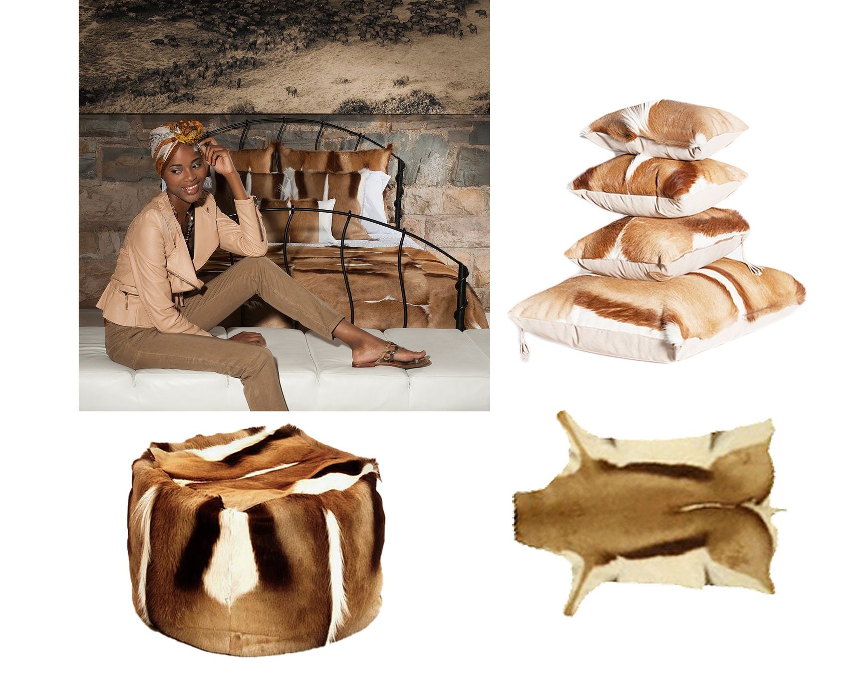 Cuscini: Springbokfell Kissenbezug – Usato da Arbedo venduto da patagonialeatherrugs 3