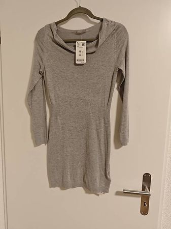 Graues Kleid aus Viskose Gr. S neu mit Etikett