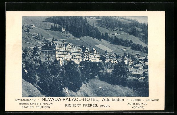 Cartoline postali: AK Adelboden, Nevada-Palace-Hotel – Usato da Berlin venduto da bartko-reher