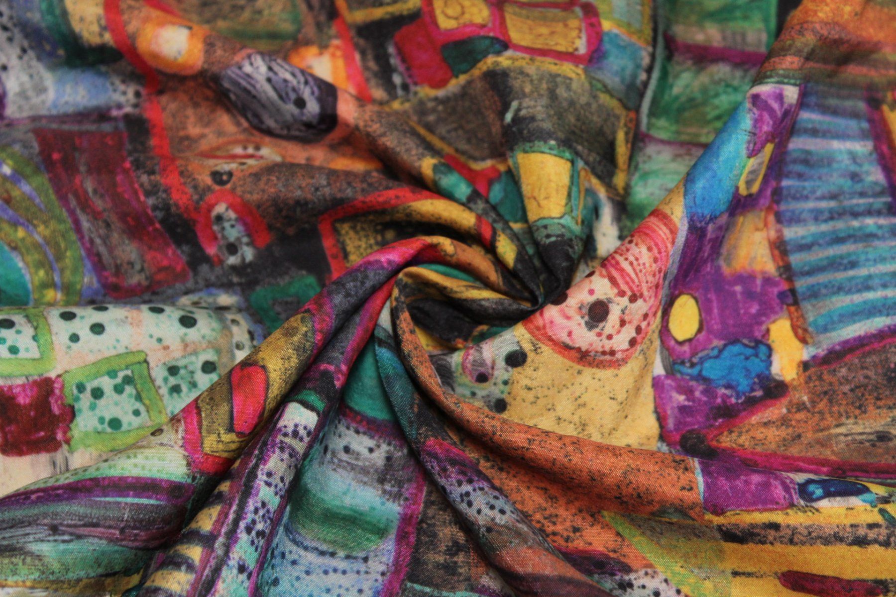 Tessuti: Stoff Kleiderstoff Vintage bunt – Nuovo (secondo la descrizione) da Obfelden venduto da solomon111 1