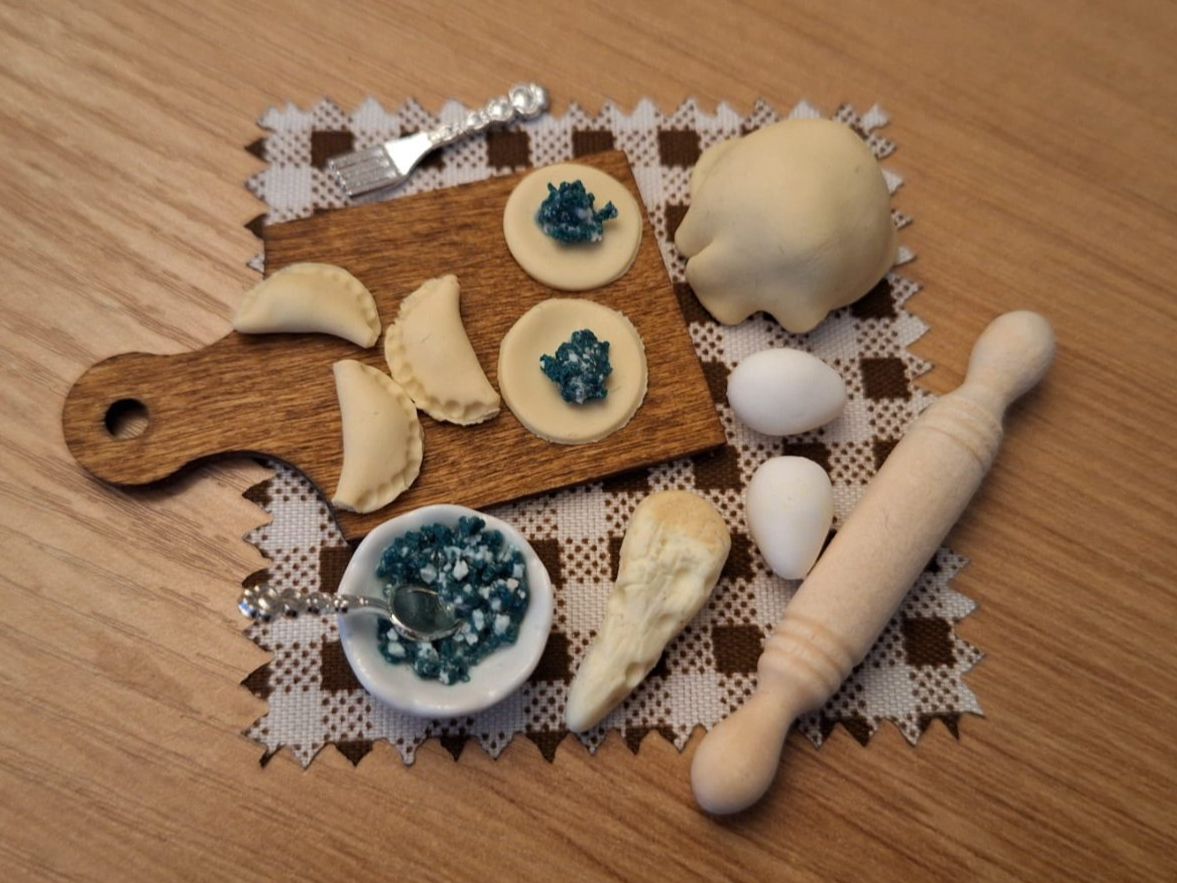 Case e mobili per bambole: Handmade Spinat Ravioli Set, Parmesan – Nuovo (secondo la descrizione) da Zürich venduto da HandmadeTinyFood 4