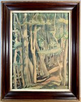 Waldlandschaft – Original-Aquarell (wohl Schweiz, ca. 1950)