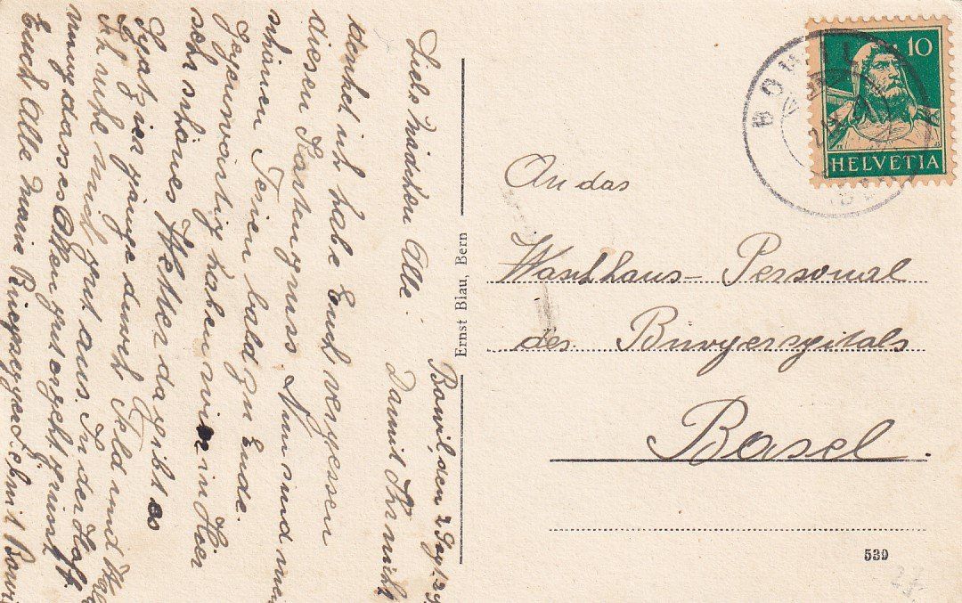 Cartoline postali: AK Bowil BE (nach Basel BS) 1929 – Usato da Baar venduto da Asmara111 1