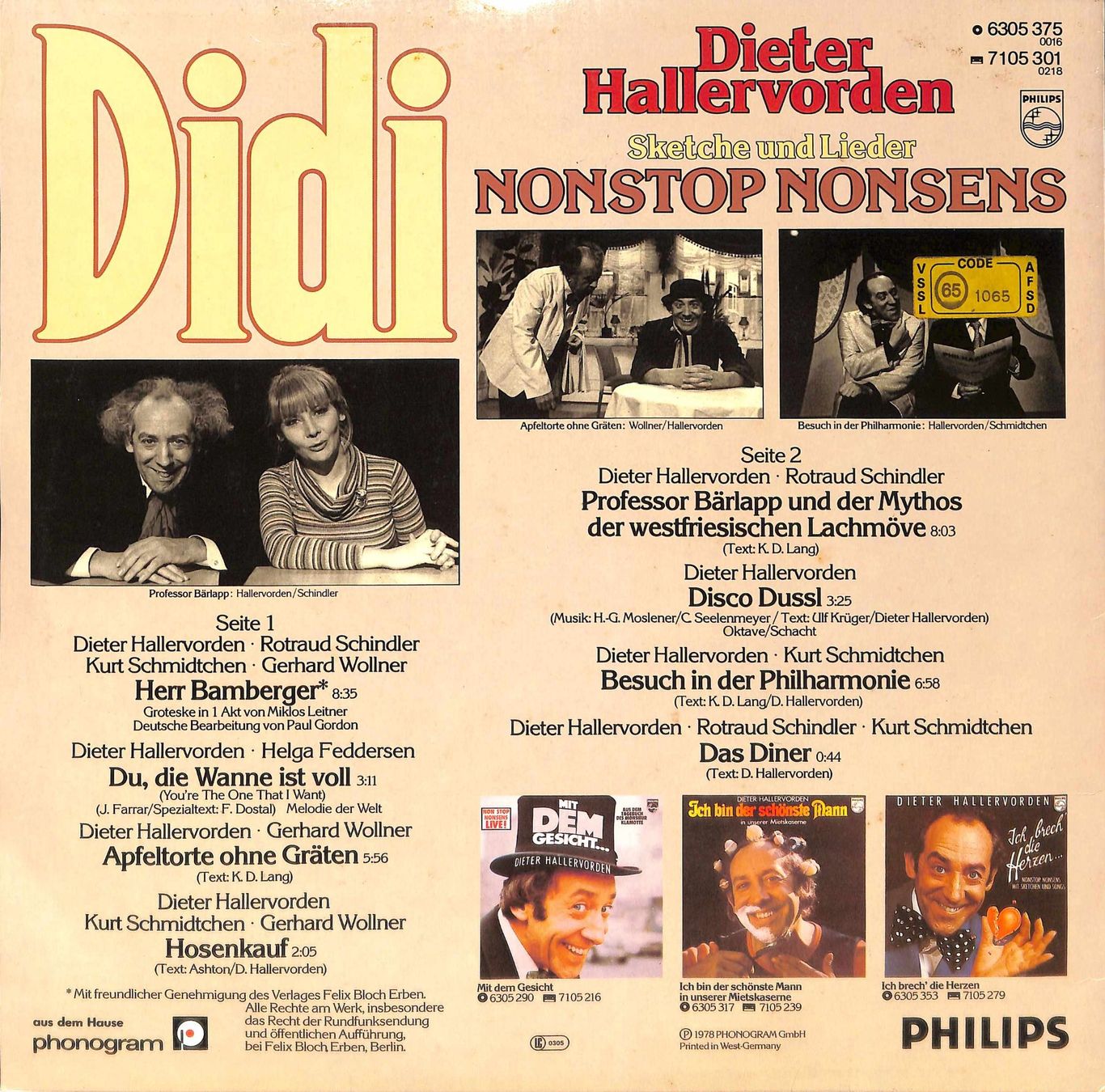 Vinyles: LP Didi Hallervorden - Nonstop Nonsens – D'occasion à Trimmis par Beax72 1