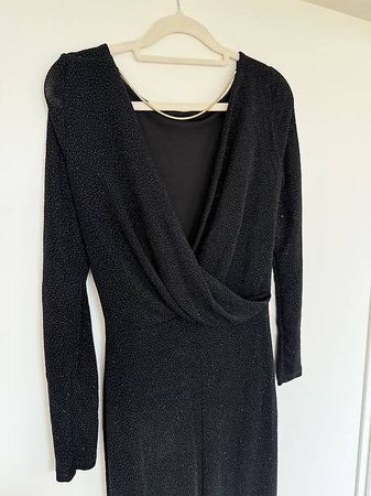 Black maxi dress with rhinestones 
