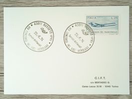 TR04 Carte Postale + Timbre Italie 1974