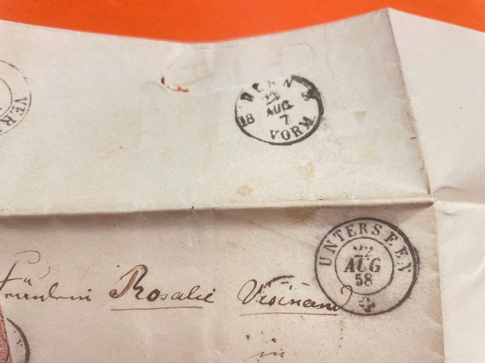 Tutti i francobolli: 1858 Kleinbrief mit Strubeli schön gestempelt – Usato da Sirnach venduto da Melisangi 2