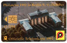 Philatelia 1992 in Berlin - volle deutsche Telefonkarte