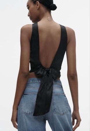 top satiné dos nus taille M ZARA pour femme