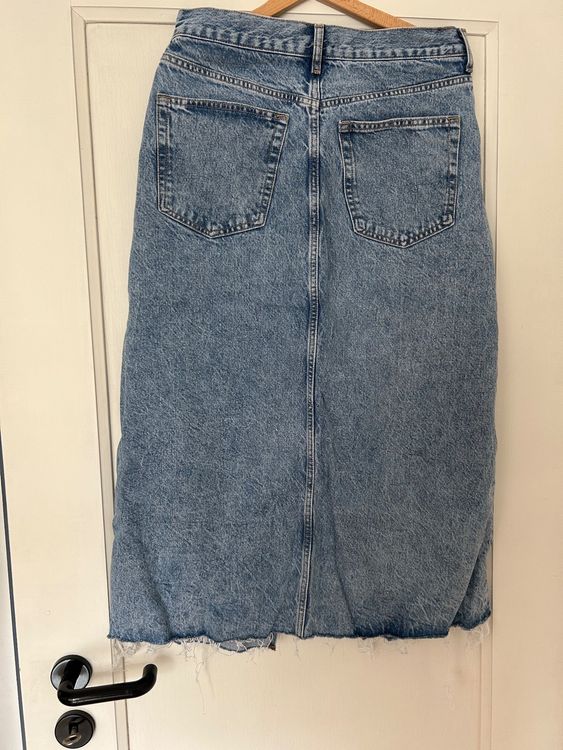 Damen Jeansrock Lang Hohe Taille - A-Line Sommerrock Mit Schwung Mittelänge