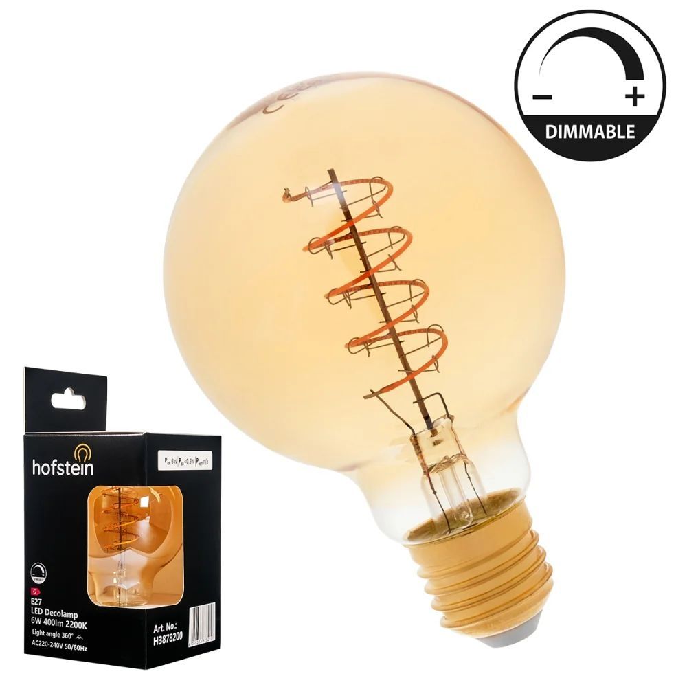 Lampade: 10 Stk. Hofstein LED Decolampe E27, 6W, dimmbar, warmes Lich – Nuovo e nell'imballaggio originale da Davos Clavadel venduto da koc_n9zj 1