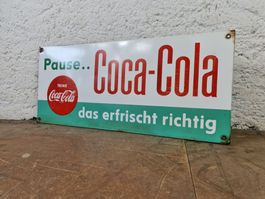 Vintage Emailschild Reklameschild Emaille Coca-Cola 70cm