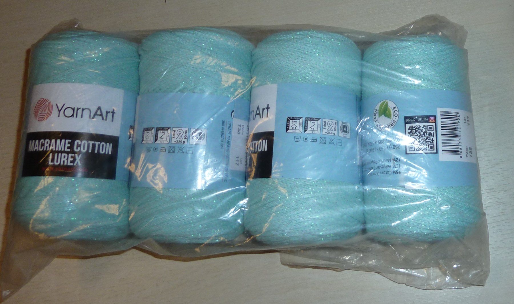Lana: Garn Strickgarn Macrame Yarnart Baumwolle Lurex 4 Knäuel – Nuovo e nell'imballaggio originale da Siebnen venduto da Ra-la-ra-ol 4