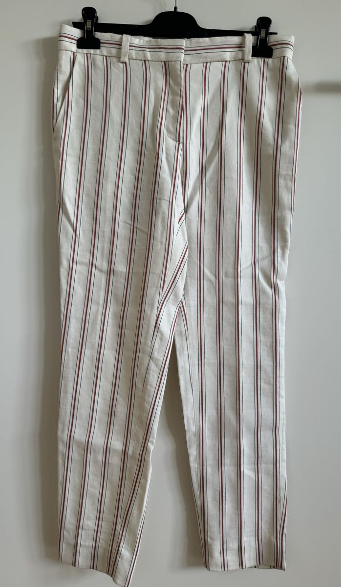 Sandro Hosen: Pantalon rayé SANDRO en coton lin T38 – Neu (gemäss Beschreibung) aus Morges von sandy069