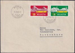 1953, Nr.314+315 auf Ersttagsbrief von BERN, Kat: 100.-+