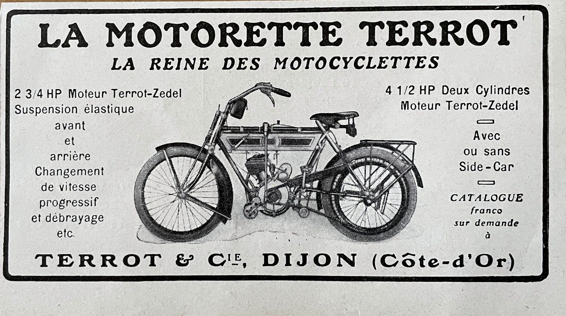 Poster & Bilder: Terrot Motorrad- Alte Werbung /Publicité 1913 – Gebraucht aus Savagnier von Ne2065