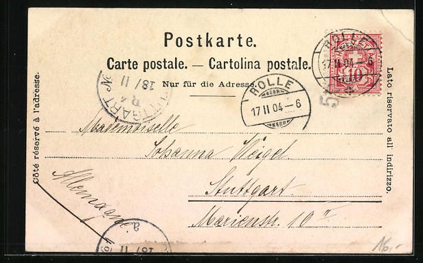 Cartoline postali: Rolle, Maison de la Harpe, Garten, Pavil – Usato da Berlin venduto da bartko-reher 1