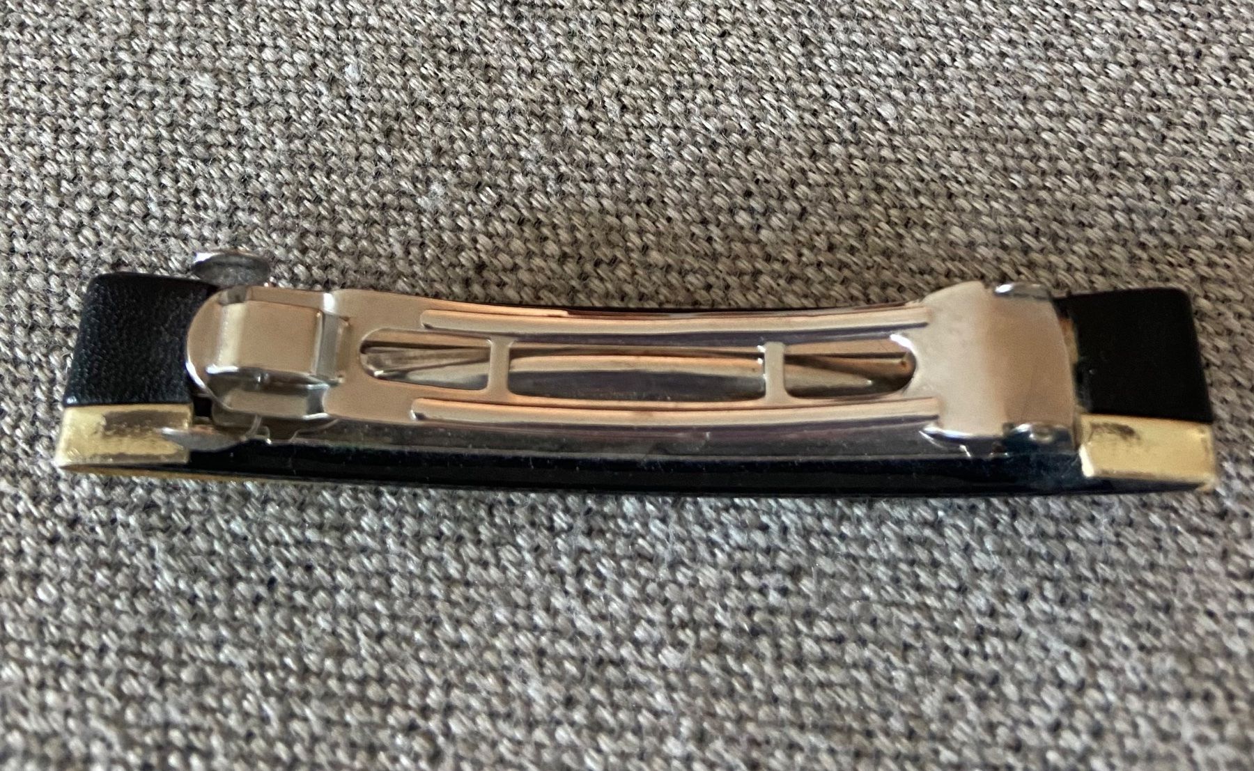 Haarschmuck: Barrette CLAIRE'S noir/or aspect cuir – Neu (gemäss Beschreibung) aus Genève von kik_8jd6 2