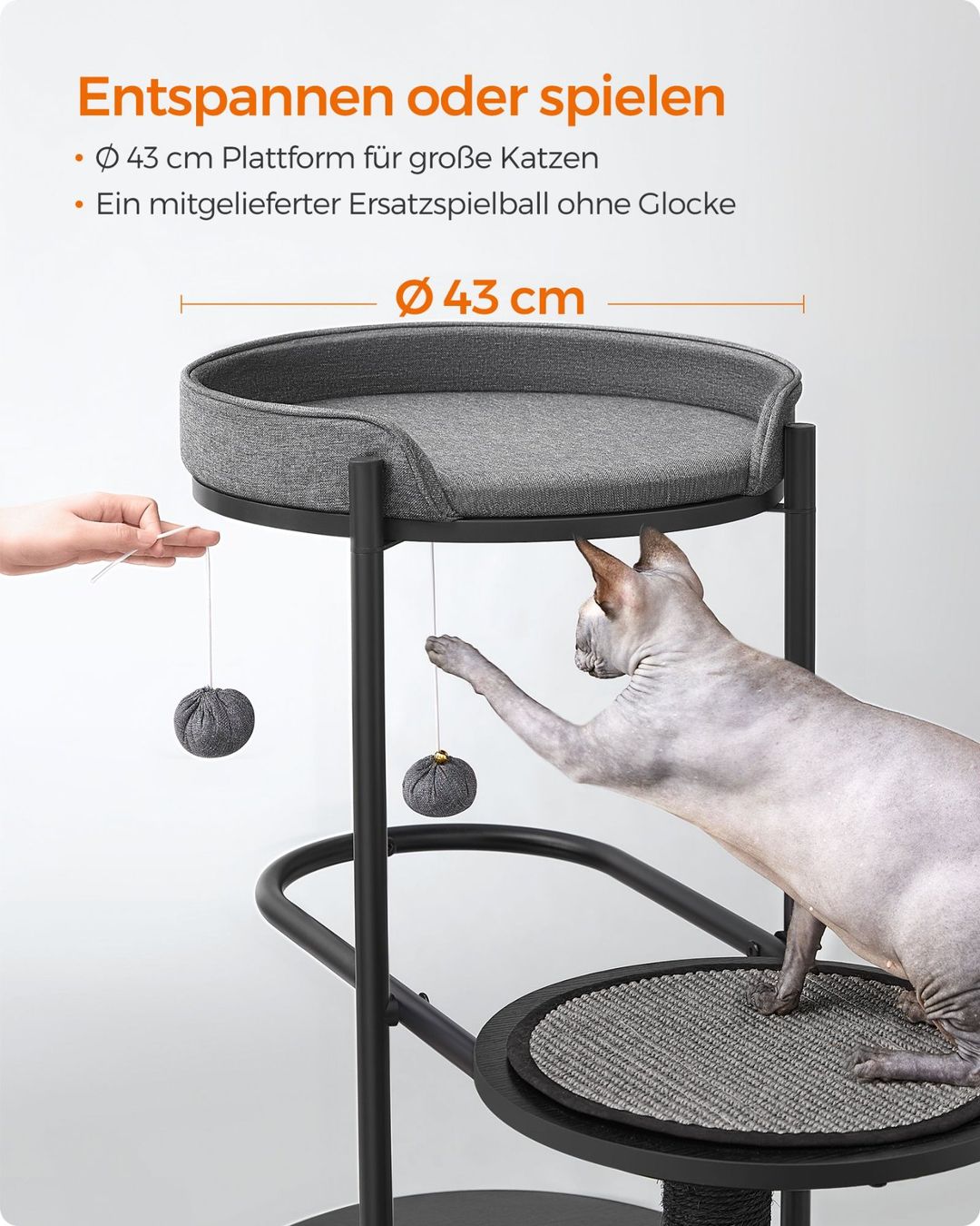 Tiragraffi: Kratzbaum Modern Katzenbaum Metall Schwarz LUNA – Nuovo (secondo la descrizione) da Lachen SZ venduto da MAMORU-MOEBEL 2
