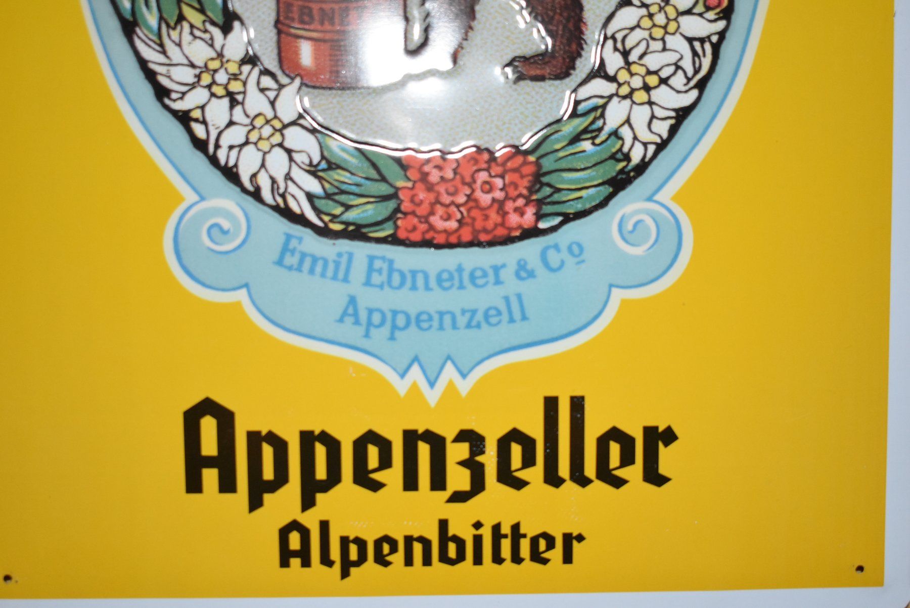 Insegne: Appenzeller Alpenbitter Blechschild – Nuovo e nell'imballaggio originale da Otelfingen venduto da Stauffacher61 2