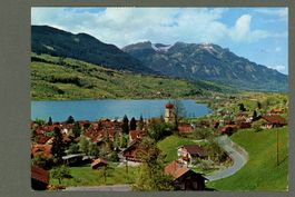 AK color Sachseln OW am Sarnersee mit Pilatus ≈ 1969 