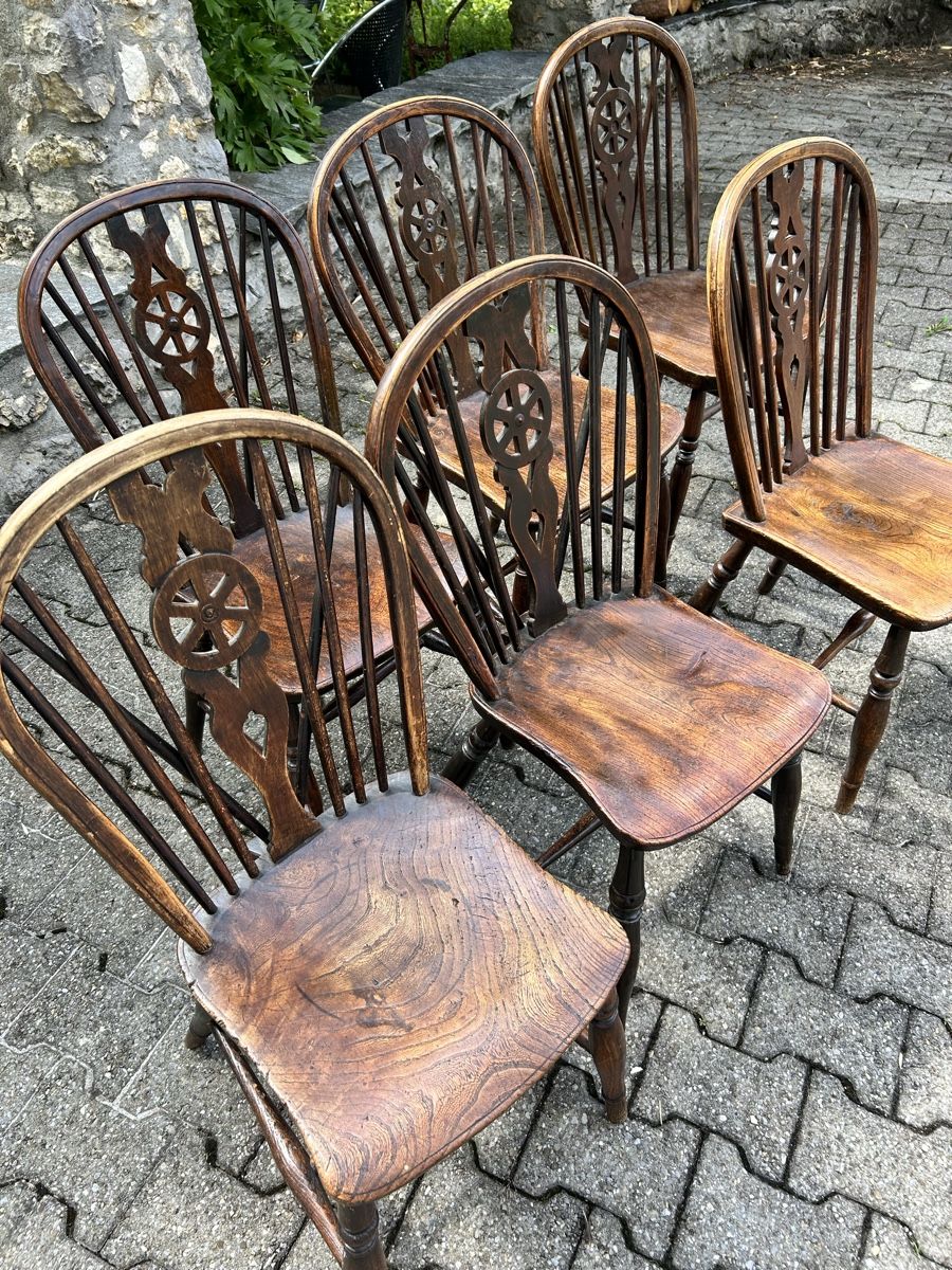 Sedie: 6 chaises Windsor anciennes  – Usato da Lully VD venduto da Garance040